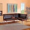 Baxton Studio Daymond Mid-Century Dark Brown Faux Leather and Walnut Brown Wood 2-PC Dining Nook Banquette Set 186-11349-Zoro - alternate 6